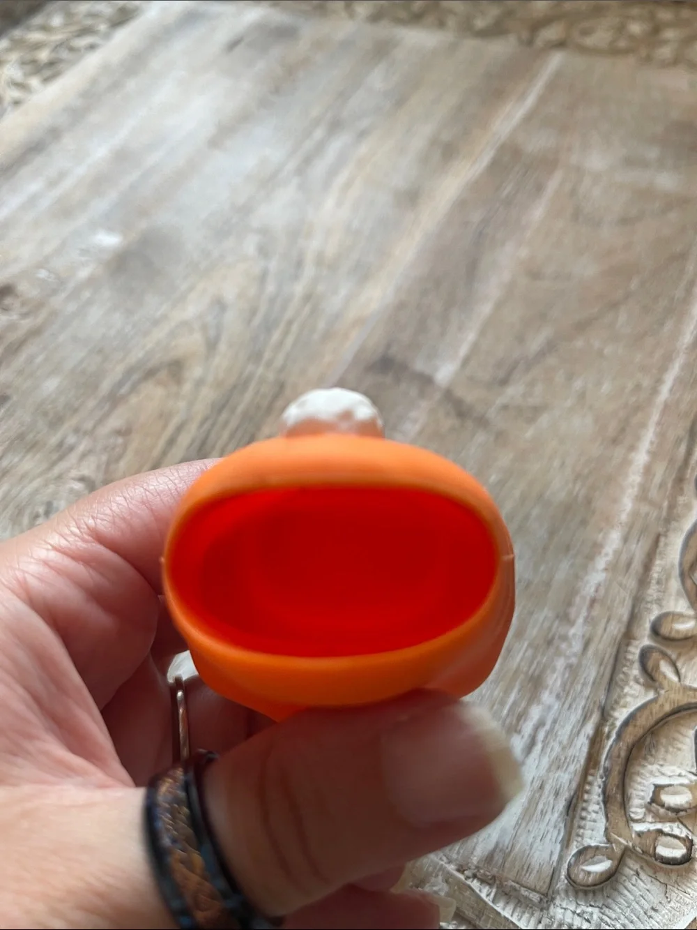 Cute Orange Carrot Bunny Keychain with Green Leaves Pocketbac Holder